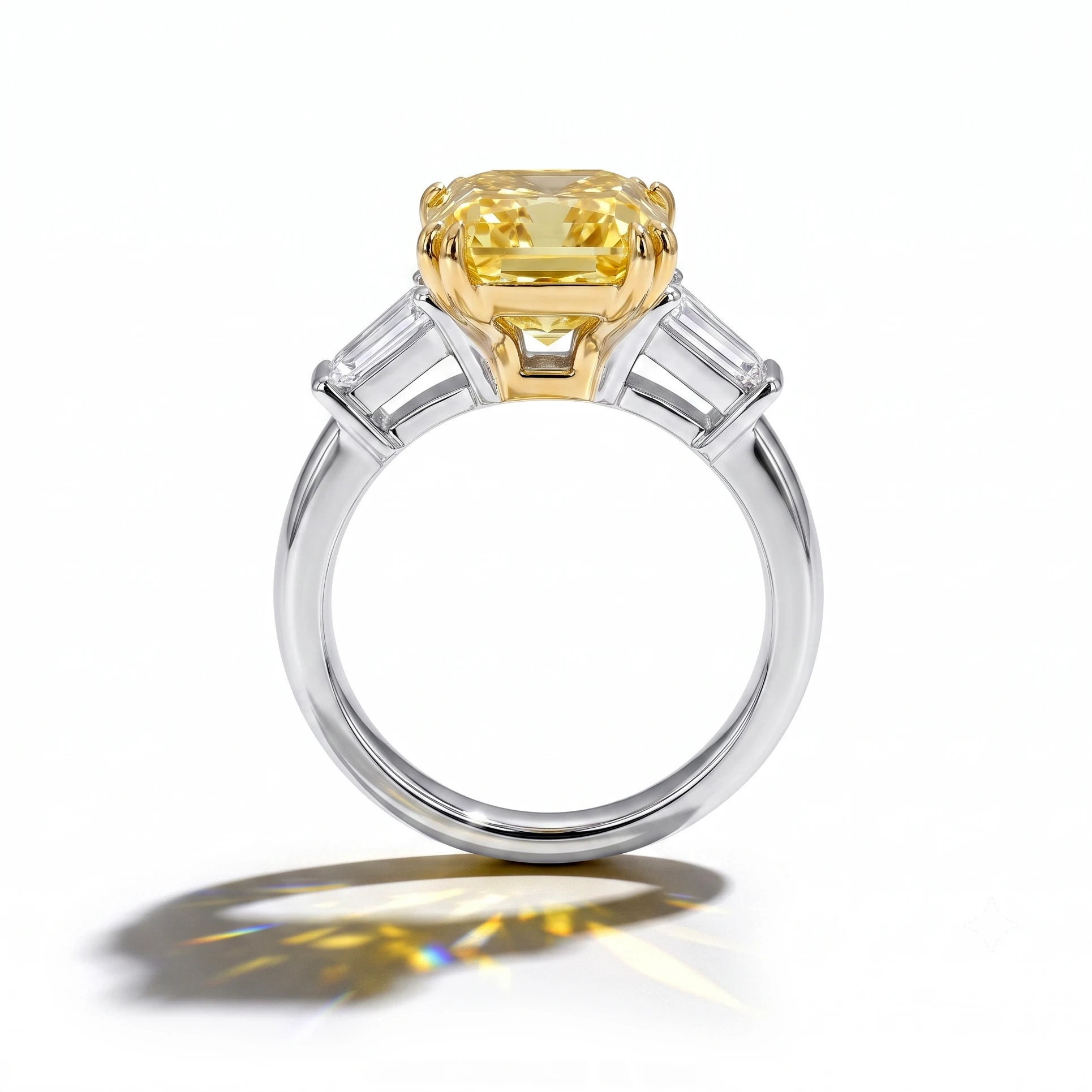 Iris Ring | Vivid Yellow Octagon Radiant Cut - Image 3