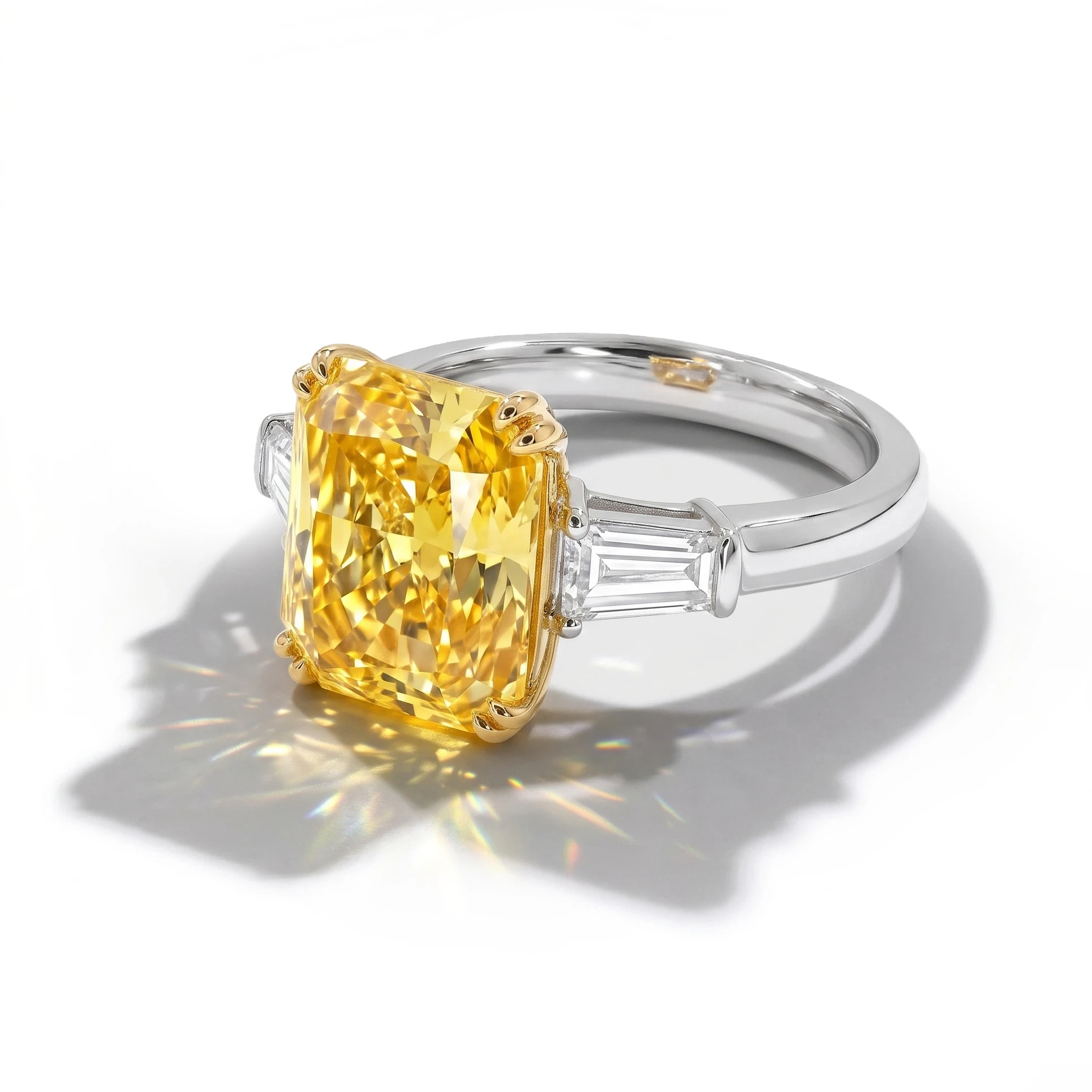 Iris Ring | Vivid Yellow Octagon Radiant Cut - Image 2