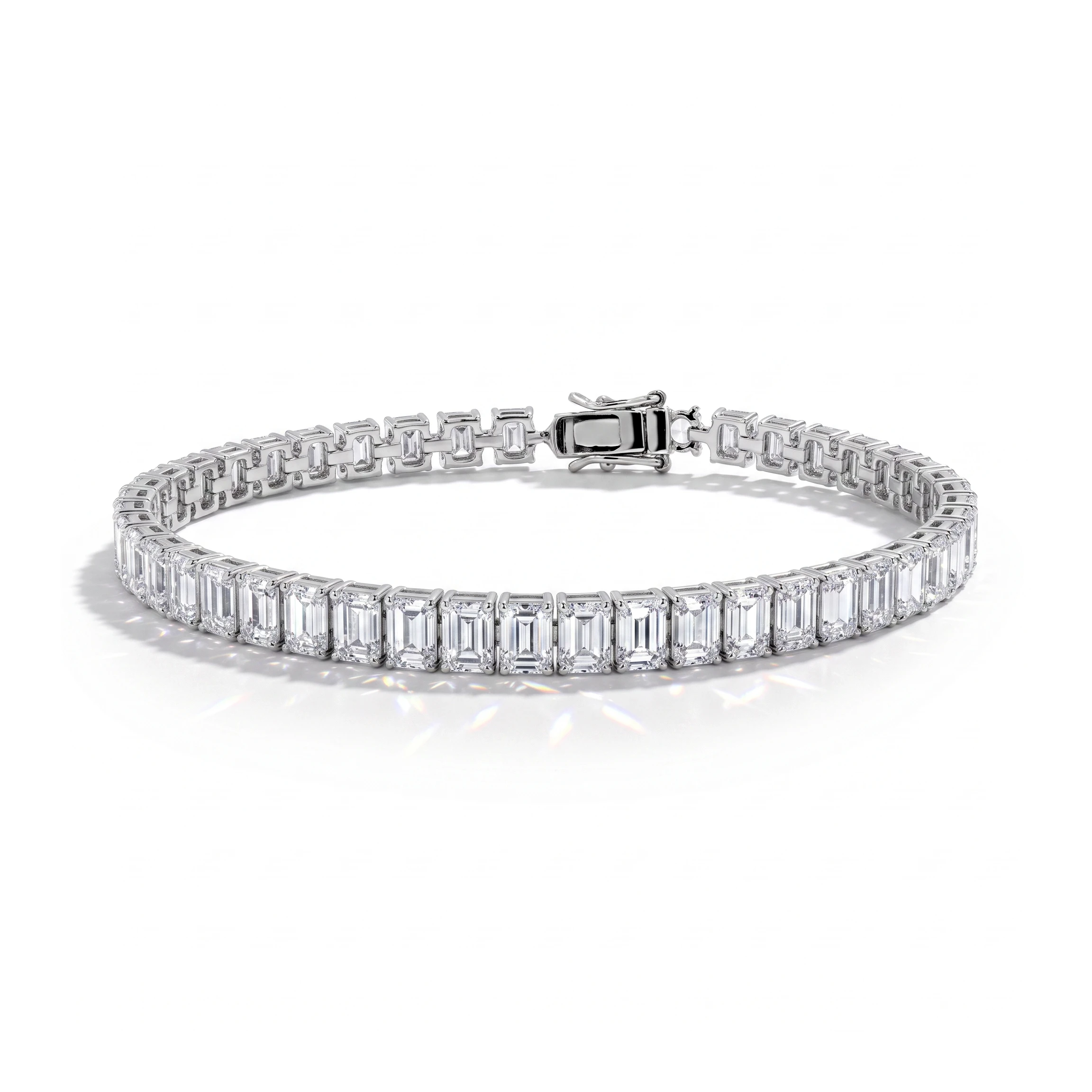 4-claw Octagon Step Cut Tennis Bracelet
