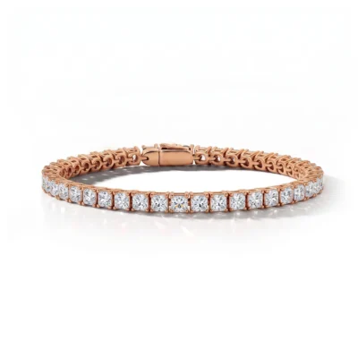 4-claw Square Princess Cut Tennis Bracelet