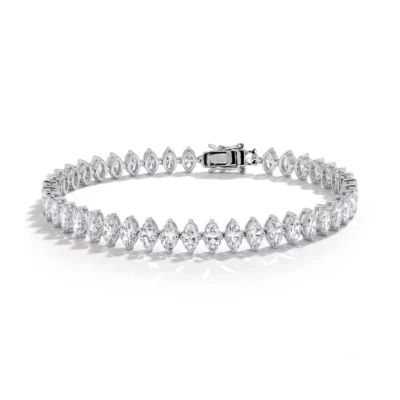 4-claw Vertical Marquise Cut Tennis Bracelet