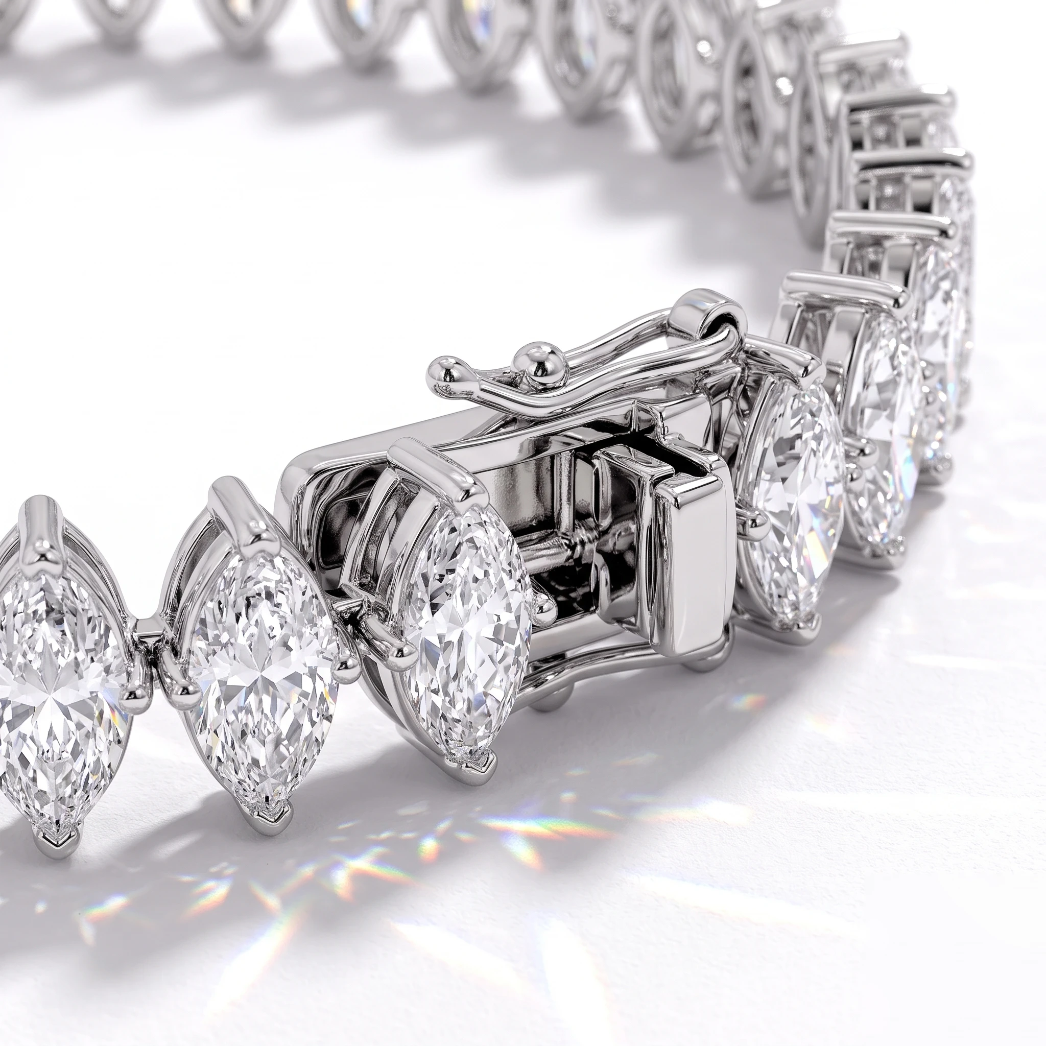 4-claw Vertical Marquise Cut Tennis Bracelet - Image 2